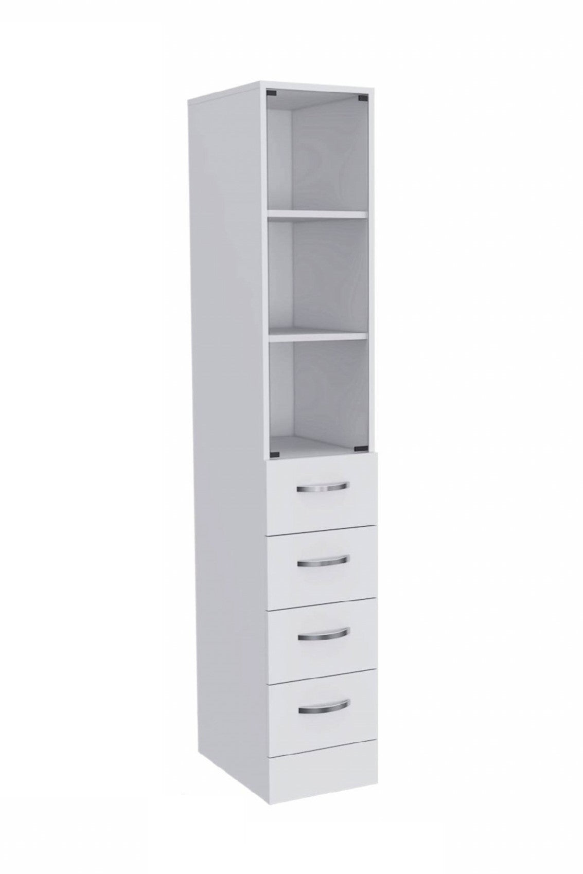 12" White Wood Linen Cabinet