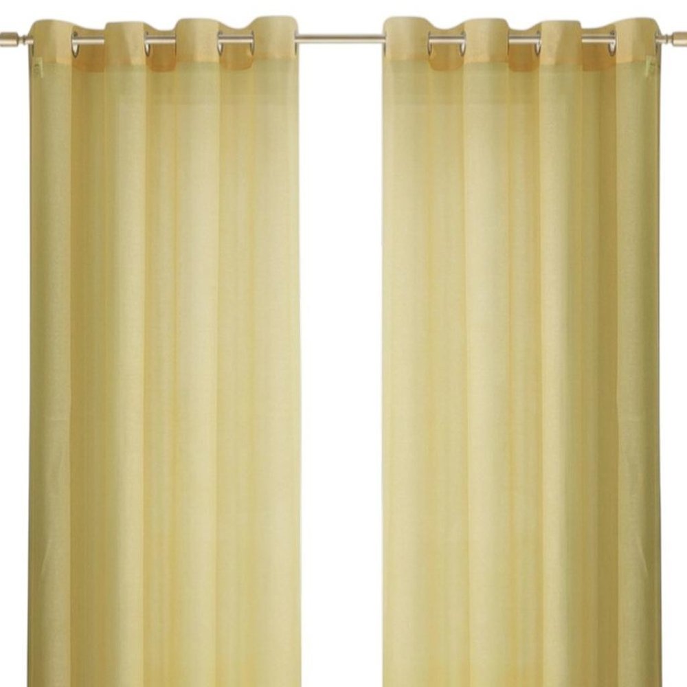 Set of Two 84"  Gold Solid Modern Window Panels