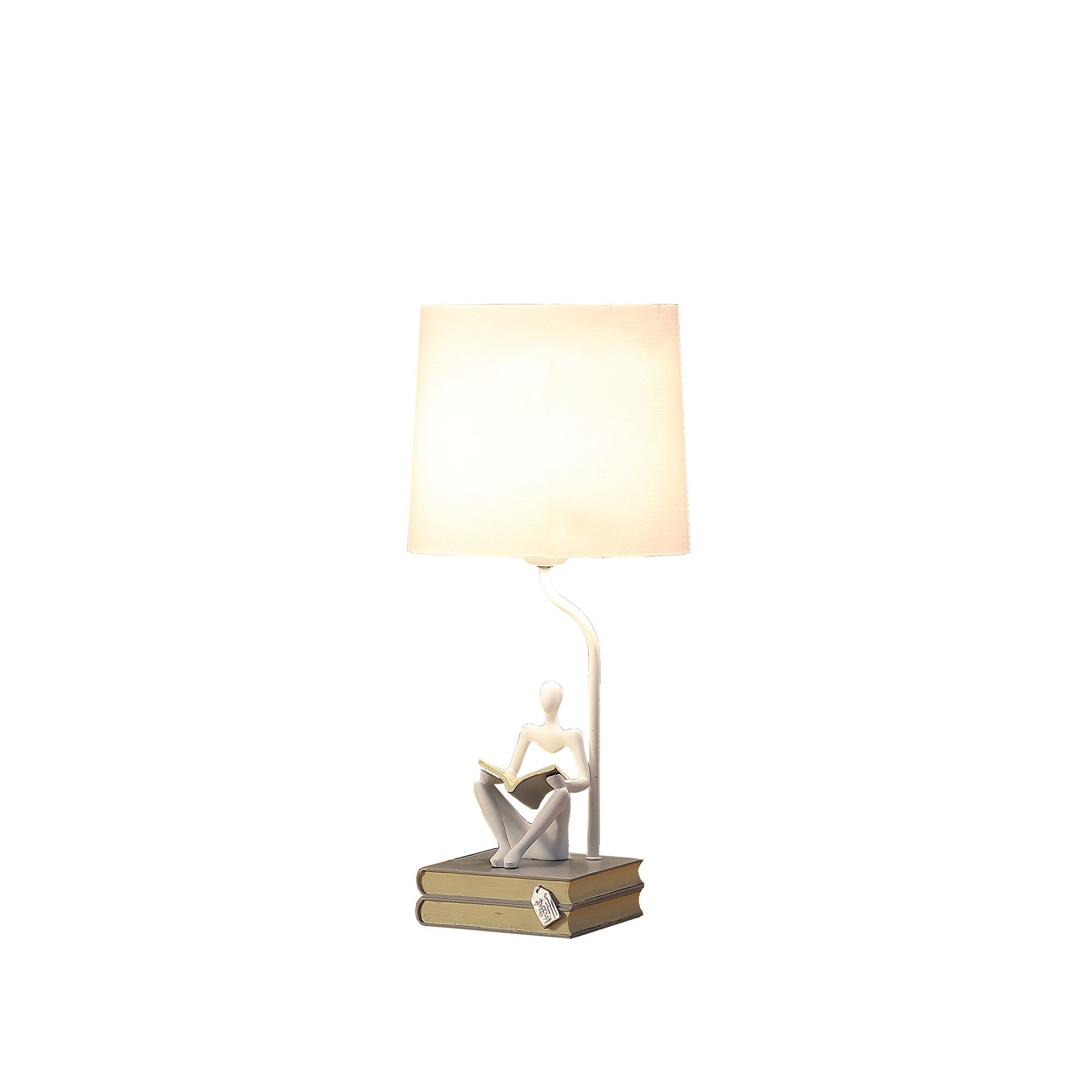 21" White Table Lamp With White Globe Shade