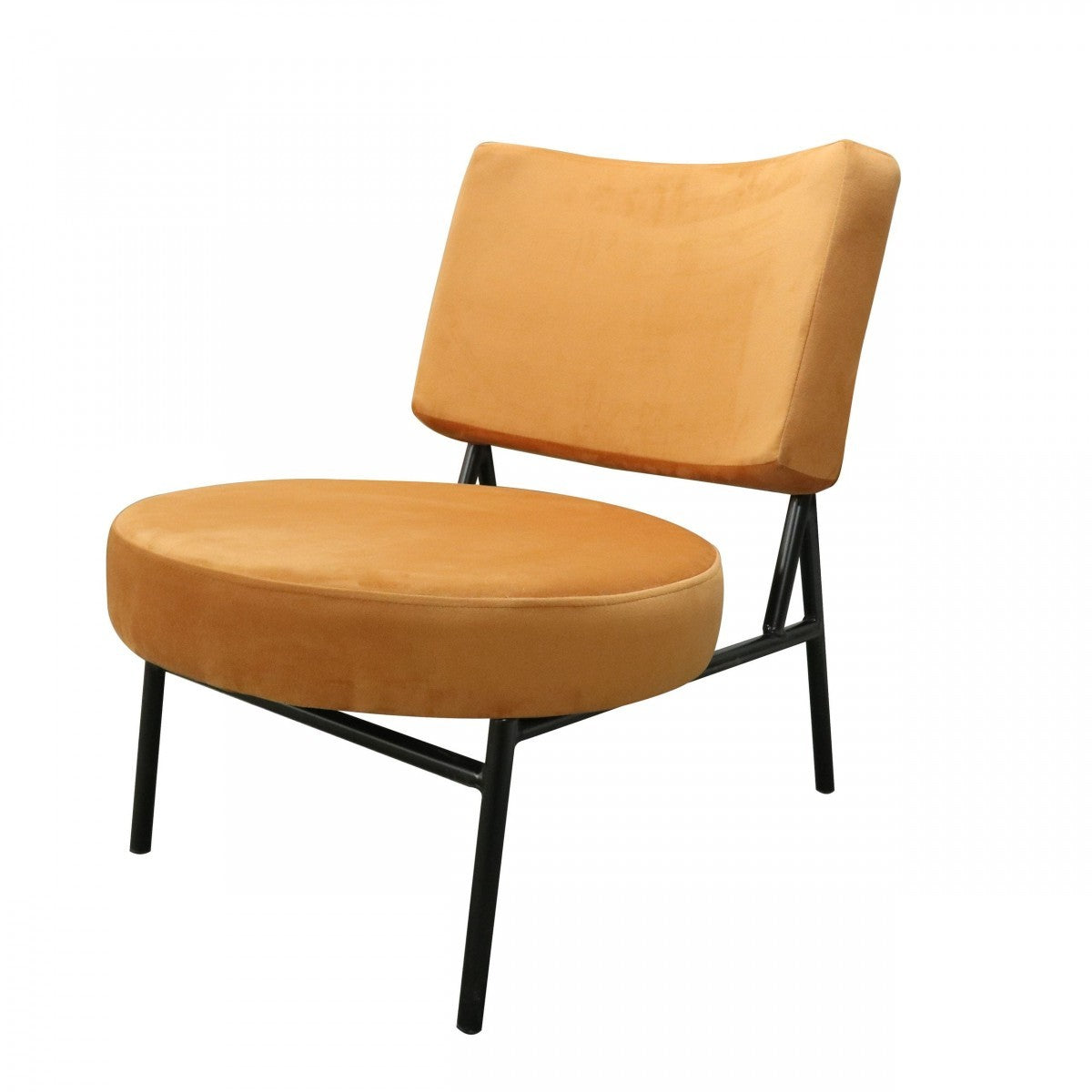 32" Orange Contemporary Rectangle and Circle Accent Chair