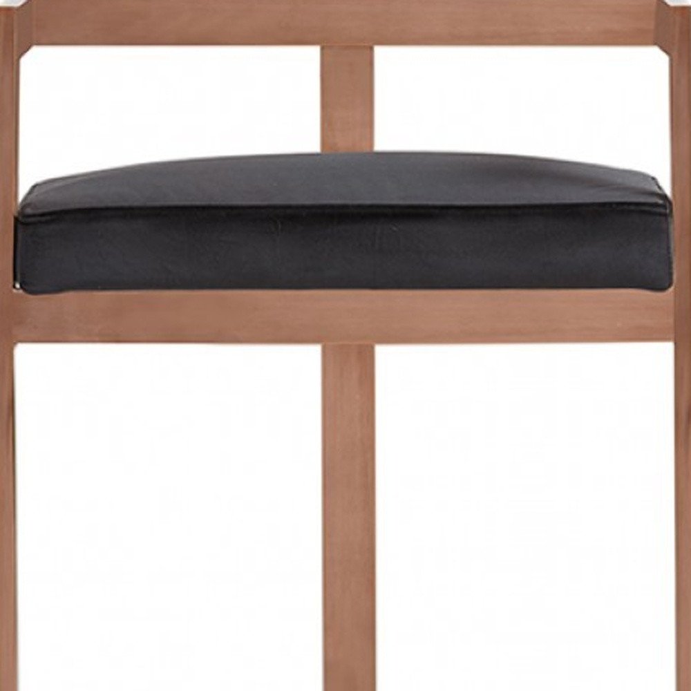 30" Black And Rose Gold Velvet And Steel Low Back Bar Height Bar Chair