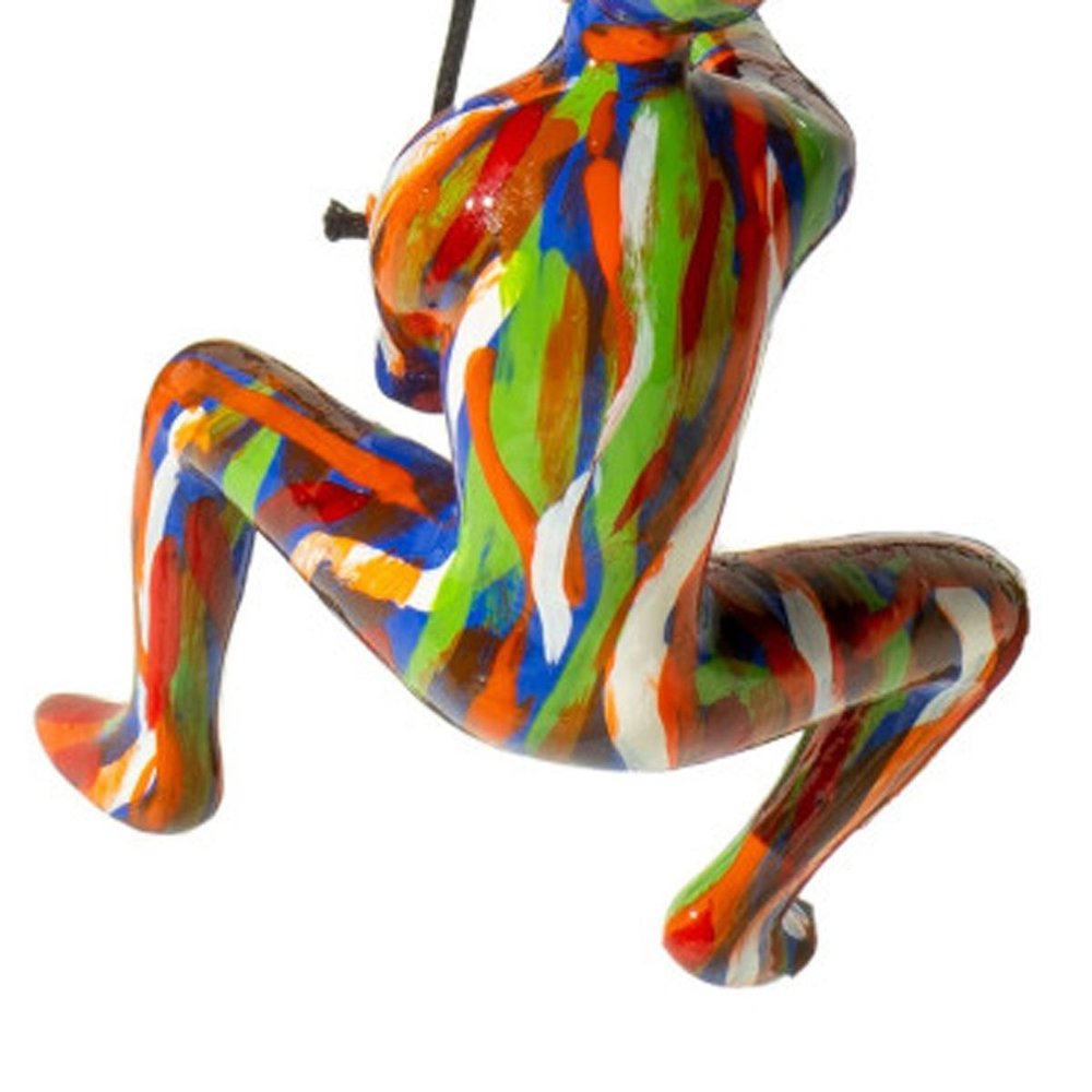 Set of Three Rainbow People Resin Climbing Man Hanging Dimensional Sculpture