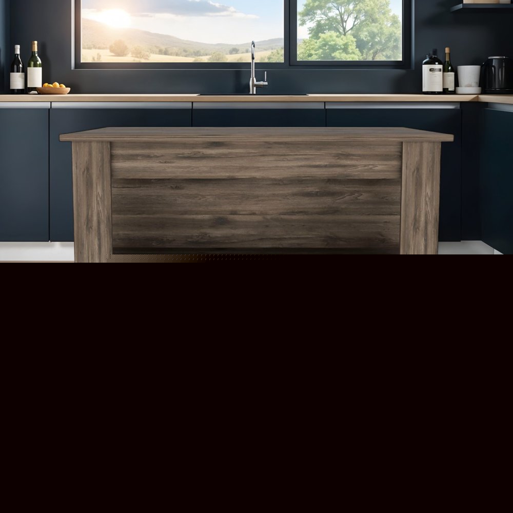 Brown 41" Kitchen Island With Storage