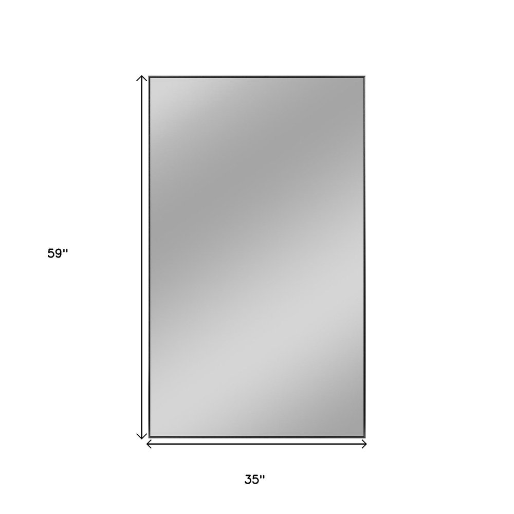 59" Black Aluminum Framed Bathroom Vanity Mirror