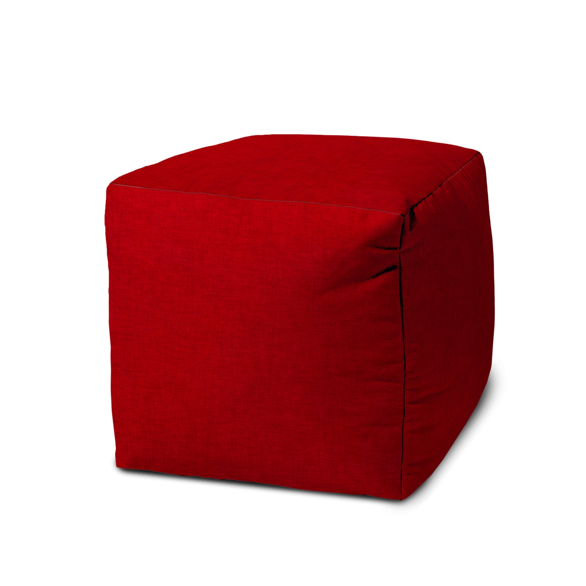 17" Taupe Polyester Cube Indoor Outdoor Pouf Ottoman