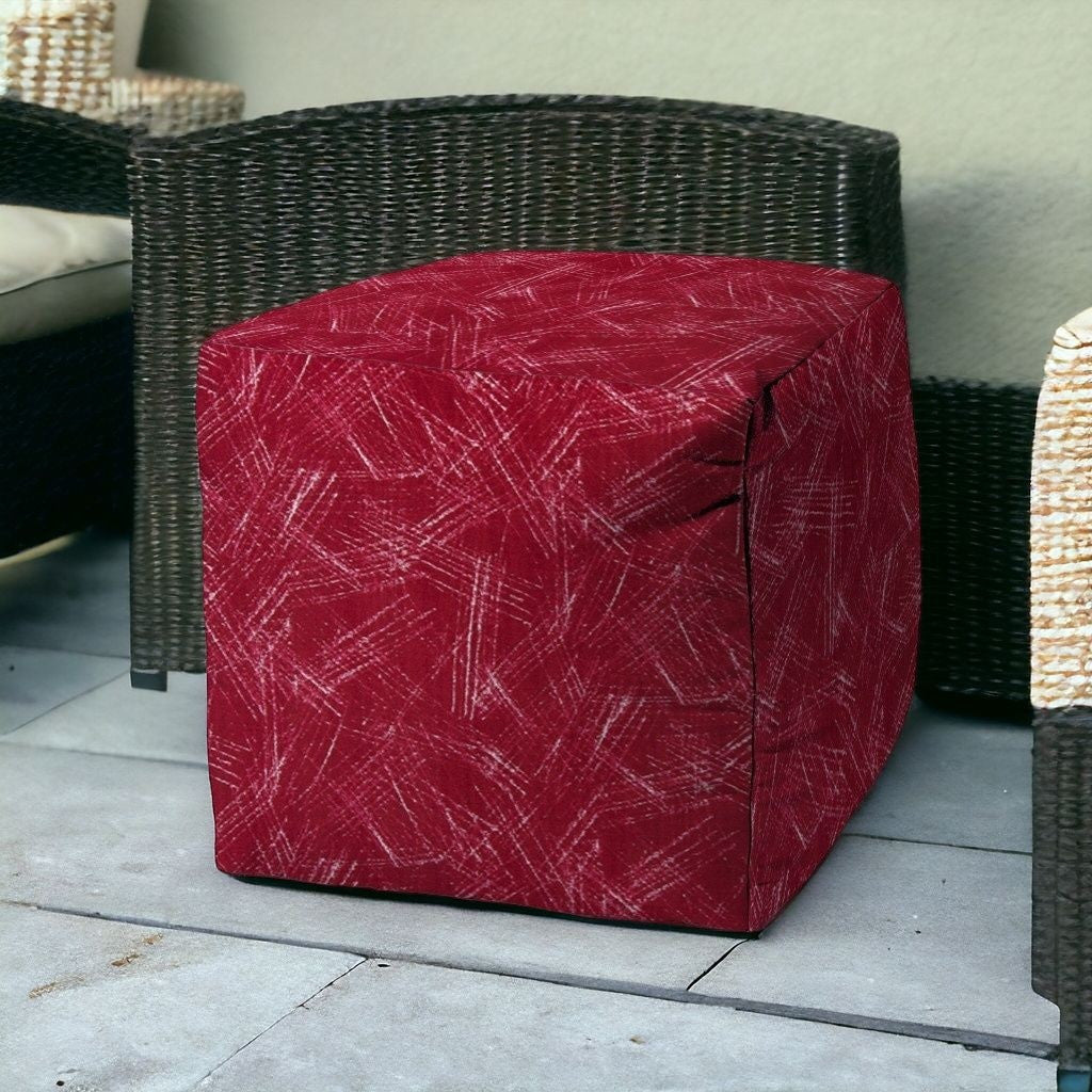 17" Pink Cube Striped Indoor Outdoor Pouf Cover