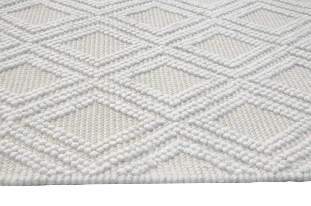 5' X 7' Ivory Geometric Handmade Area Rug