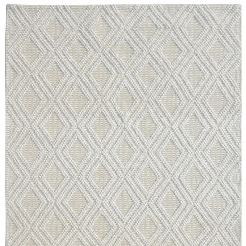 5' X 7' Ivory Geometric Handmade Area Rug