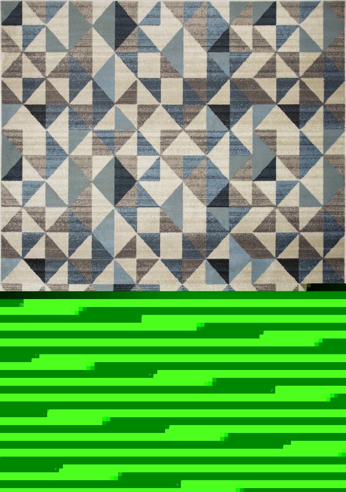 8' X 11' Beige Blue And Gray Geometric Area Rug