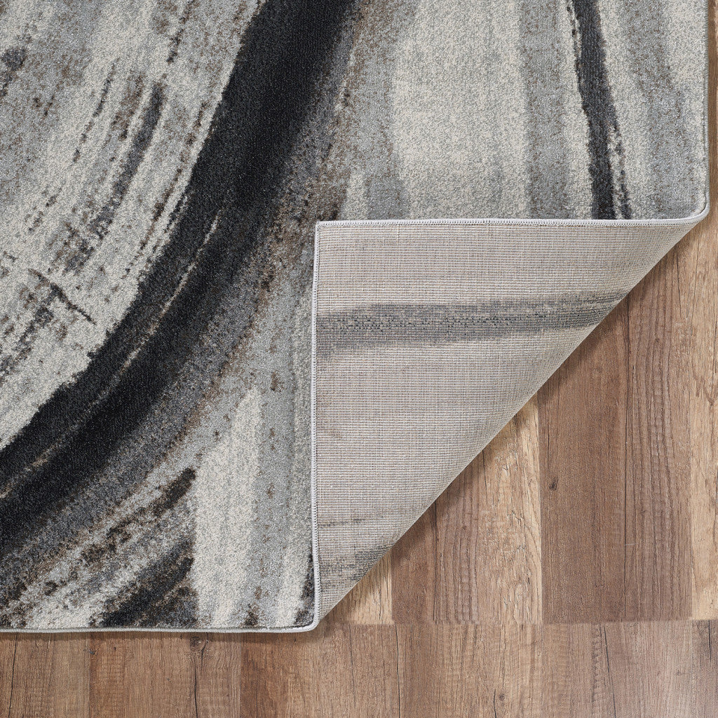 7' X 10' Gray and Ivory Abstract Area Rug