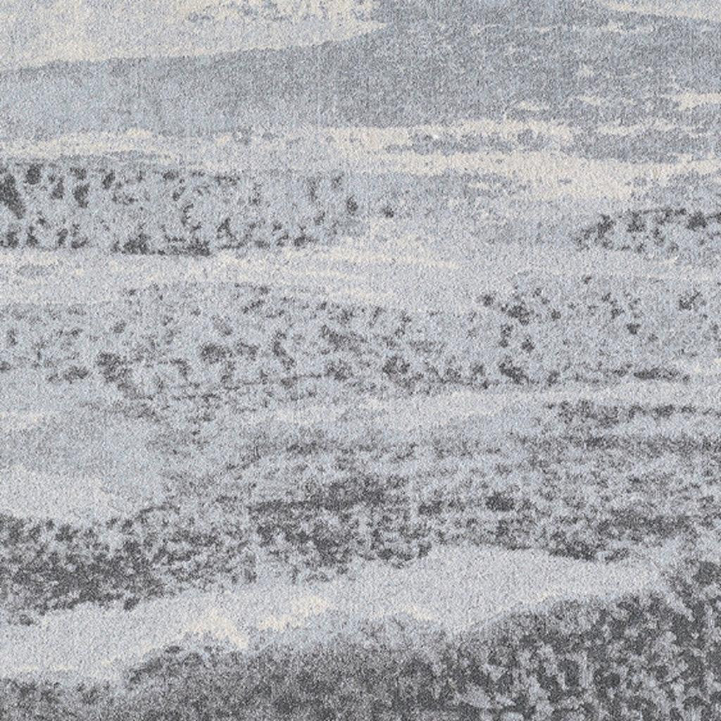 5' X 8' Blue and Gray Abstract Area Rug