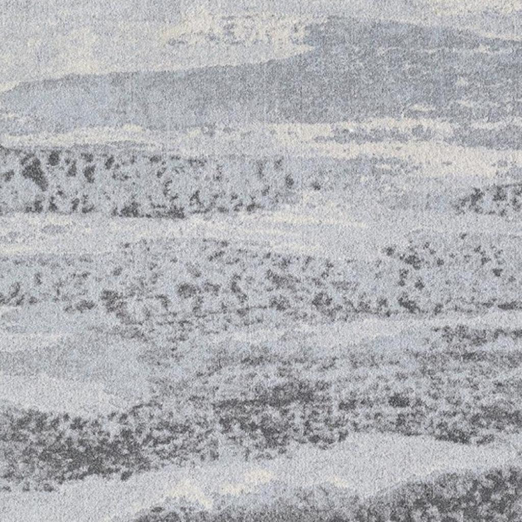 7' X 10' Blue and Gray Abstract Area Rug
