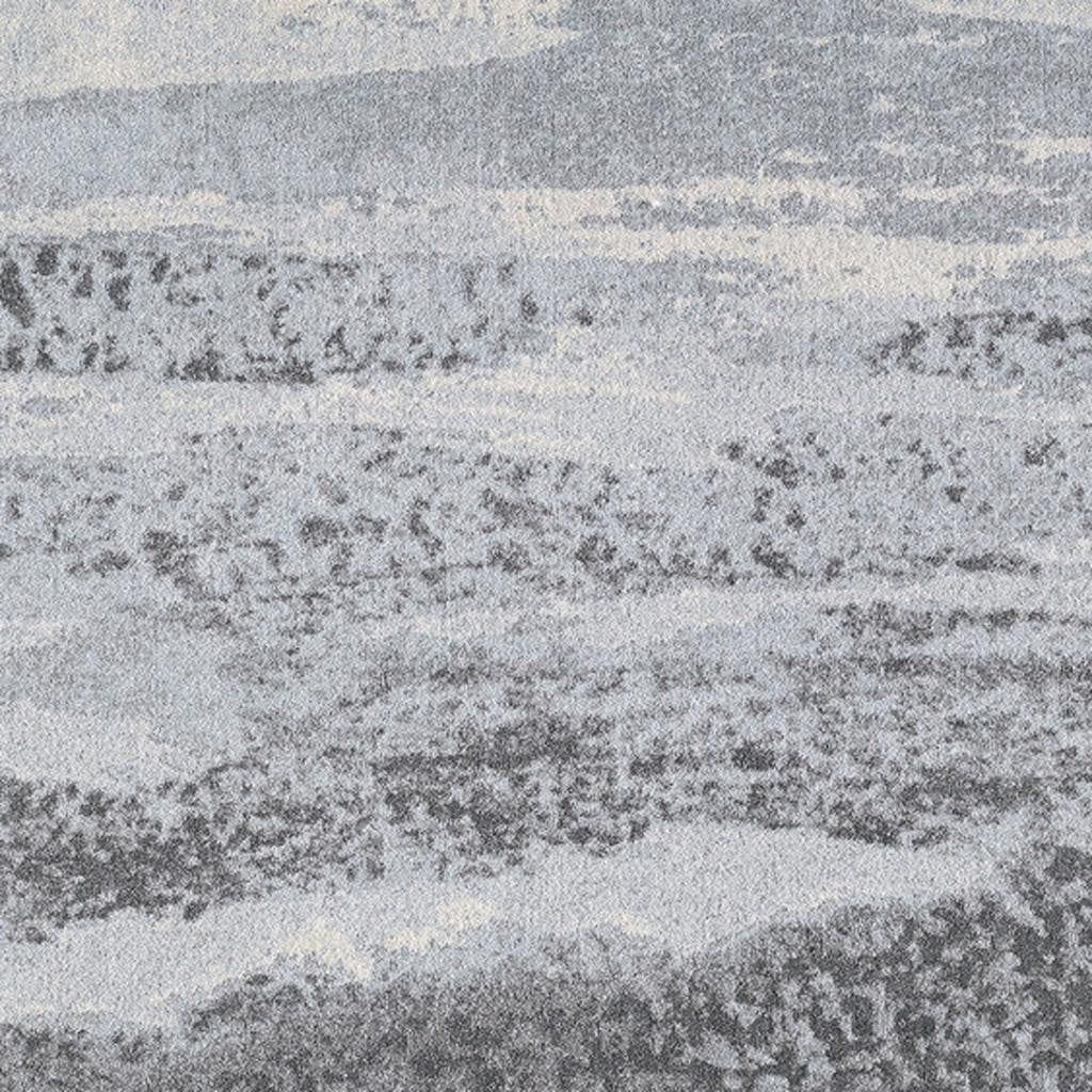 7' X 10' Blue and Gray Abstract Area Rug