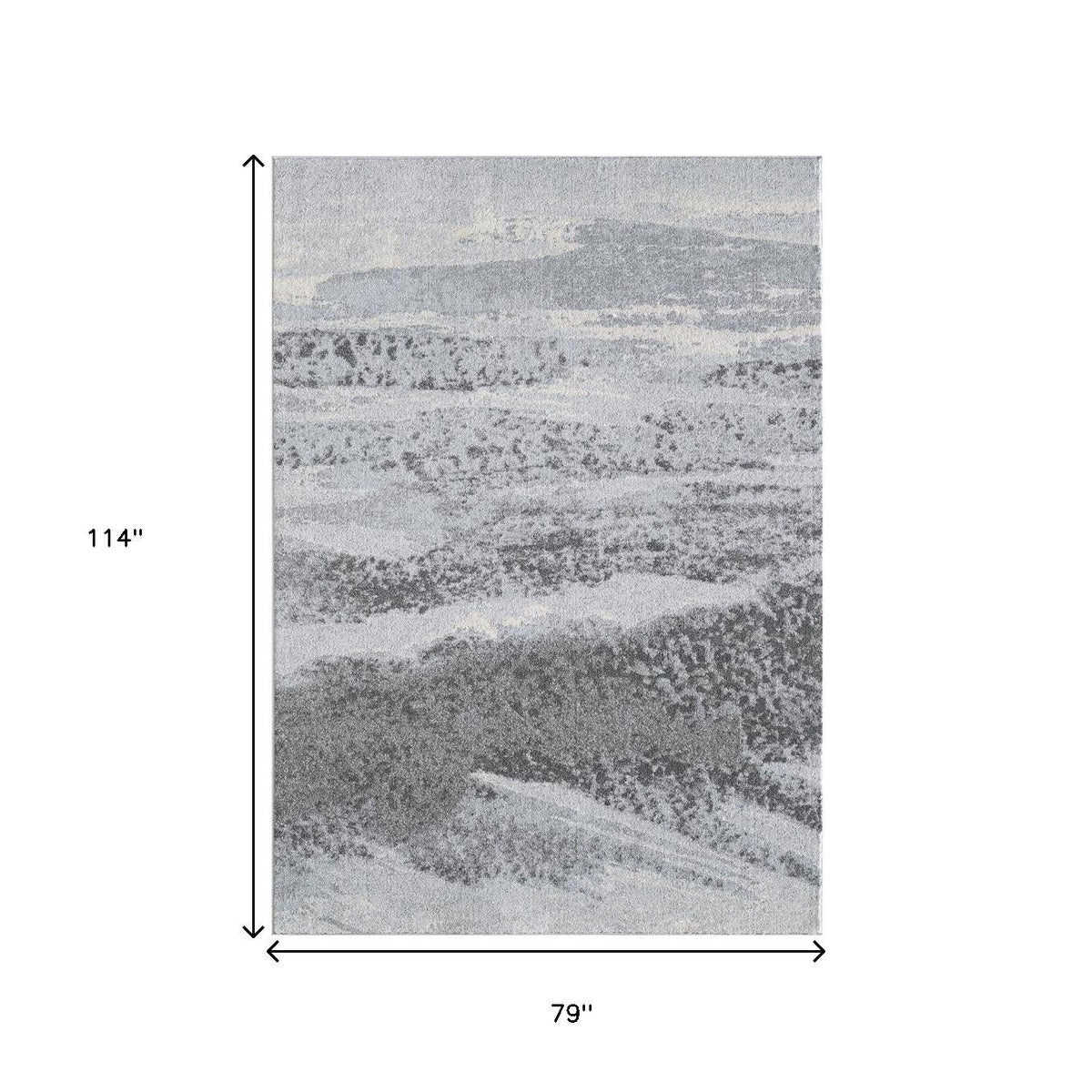 7' X 10' Blue and Gray Abstract Area Rug