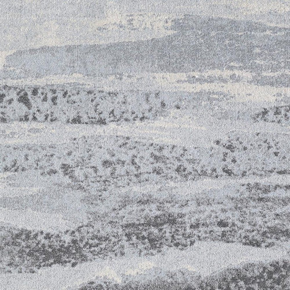 8' X 11' Blue and Gray Abstract Area Rug