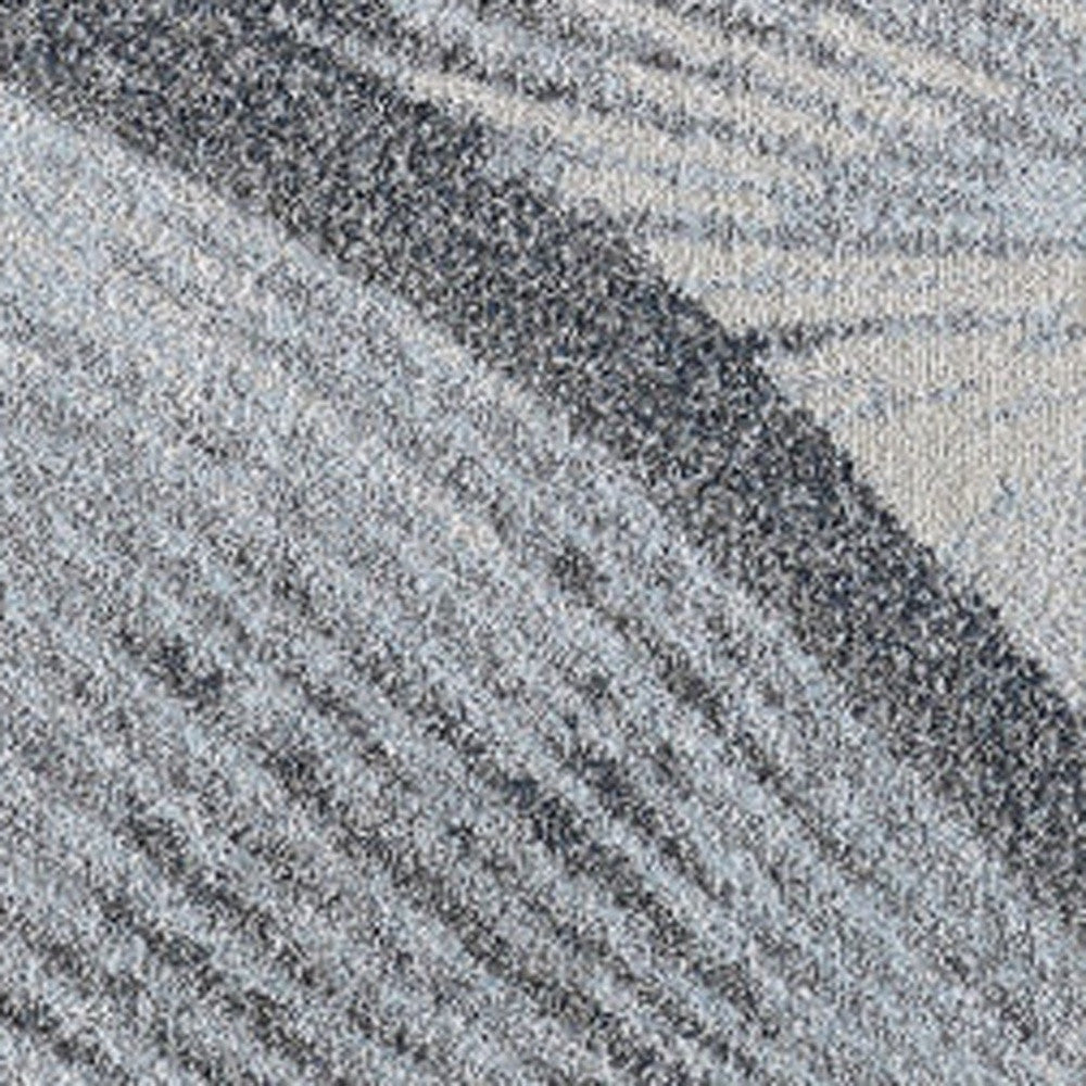 5' X 8' Blue And Gray Abstract Dhurrie Area Rug