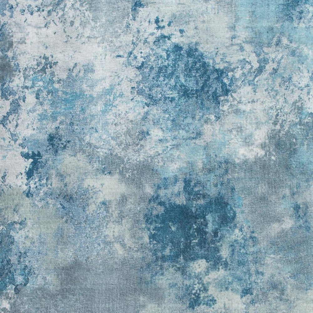 6' X 9' Blue And Ivory Abstract Area Rug