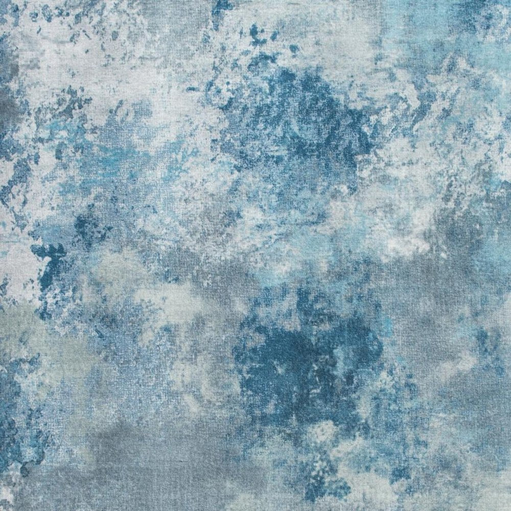 8' X 10' Blue And Ivory Abstract Area Rug