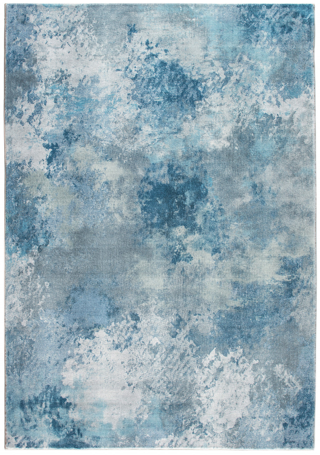 8' X 10' Blue Abstract Dhurrie Area Rug