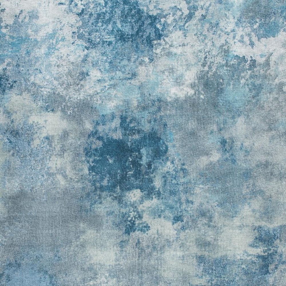 8' X 10' Blue And Ivory Abstract Area Rug