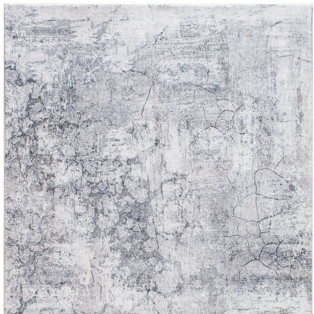 8' X 10' Gray And Ivory Abstract Area Rug