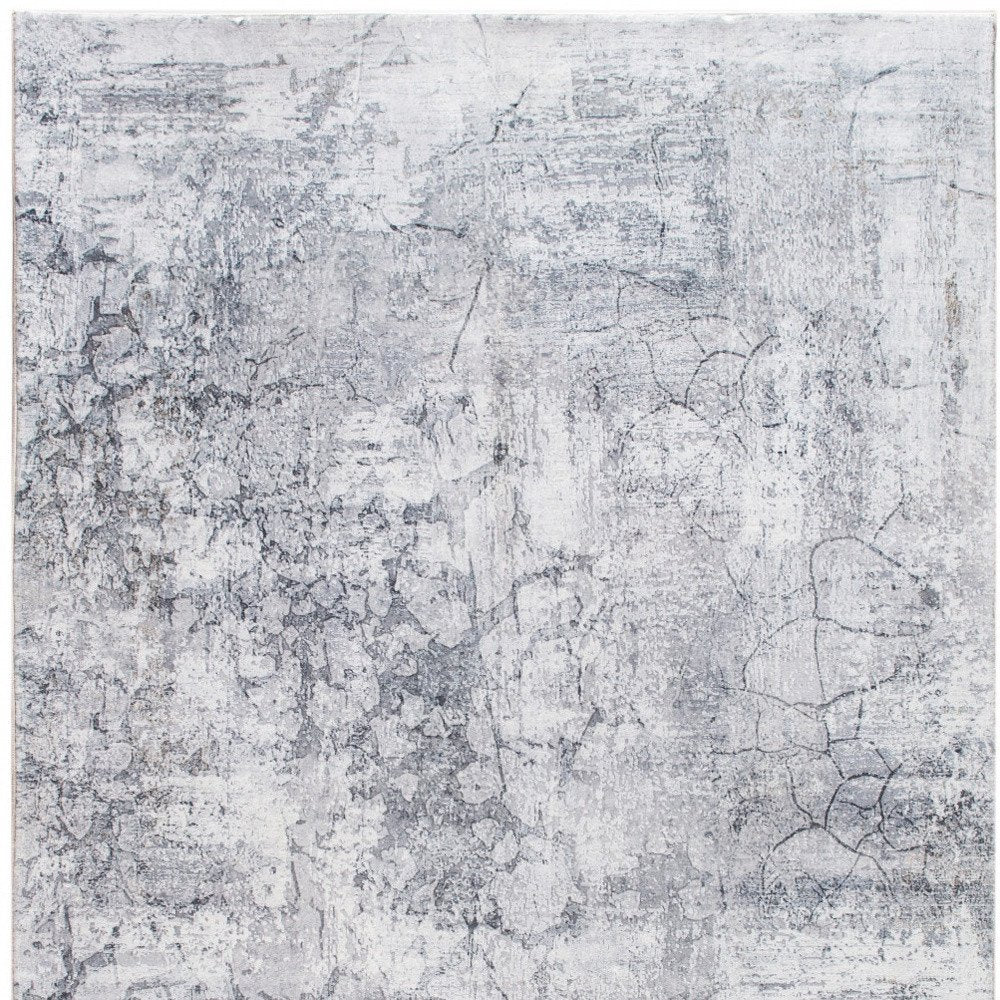 8' X 10' Gray And Ivory Abstract Area Rug