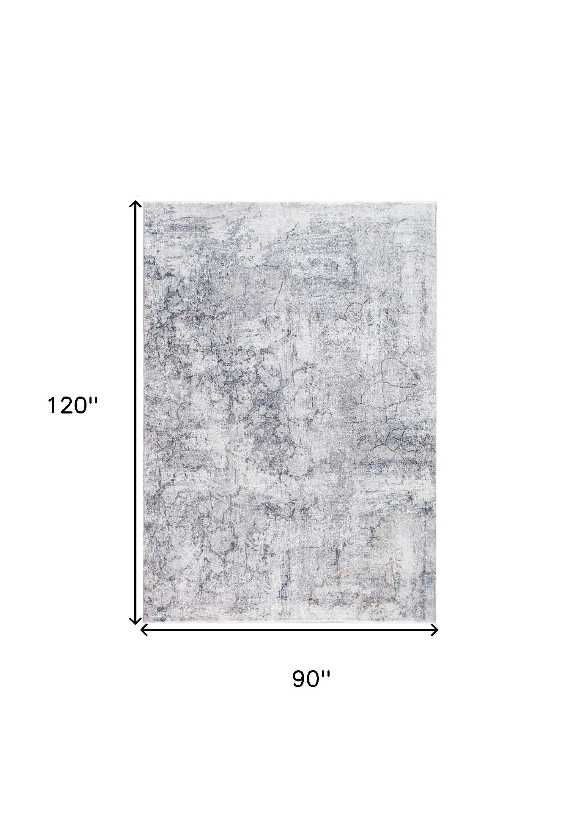 8' X 10' Gray And Ivory Abstract Area Rug