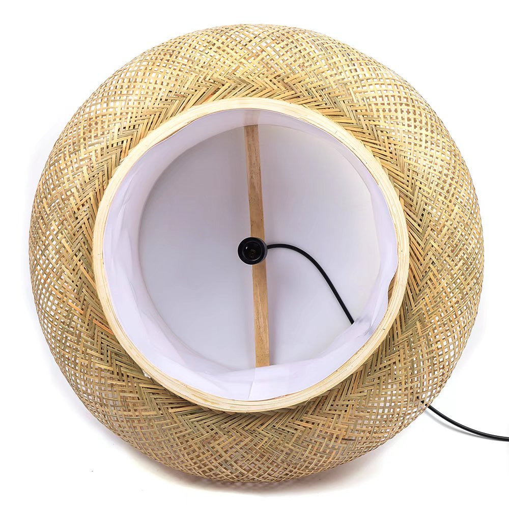 Natural Bamboo Rattan Oval Open Weave Hanging Ceiling Light