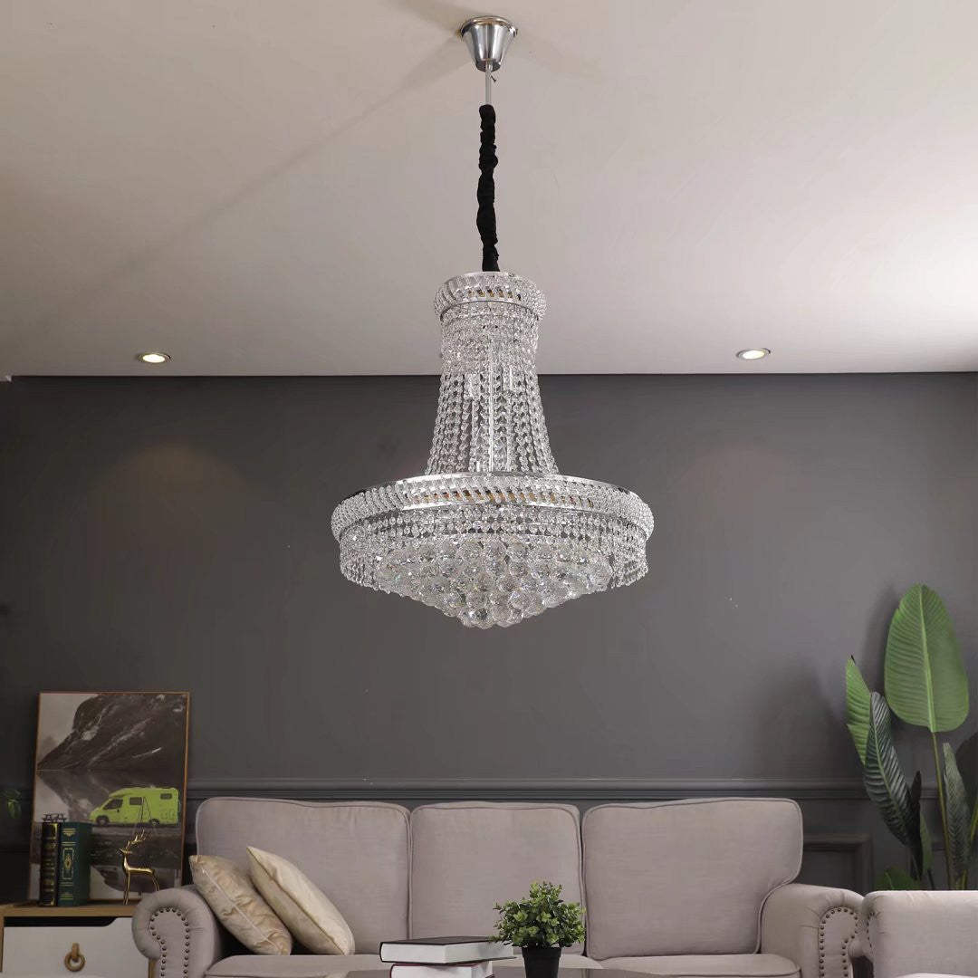 Contemporary White Faux Crystal Chandelier