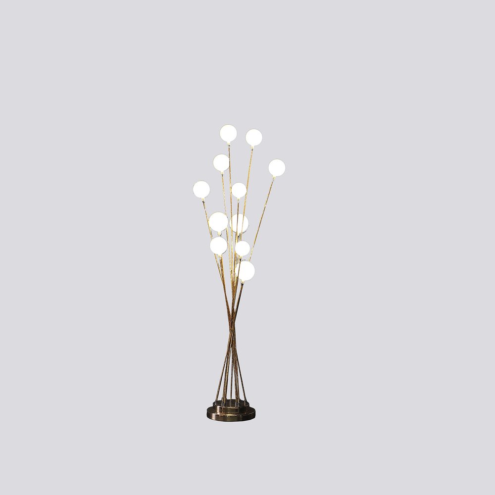 46" Gold 11 LED Novelty Floor Lamp With White
