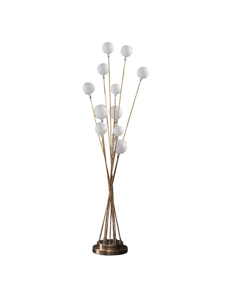 46" Gold 11 LED Novelty Floor Lamp With White