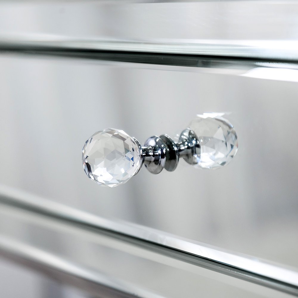 24" Stainless Steel and Mirror Nightstand