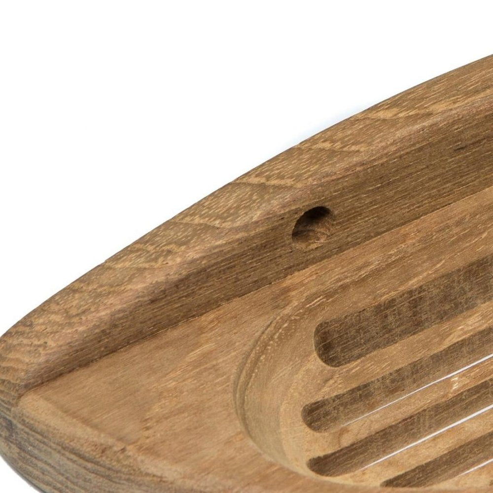 Traditional Solid Teak Wall Mount Oval Soap Dish