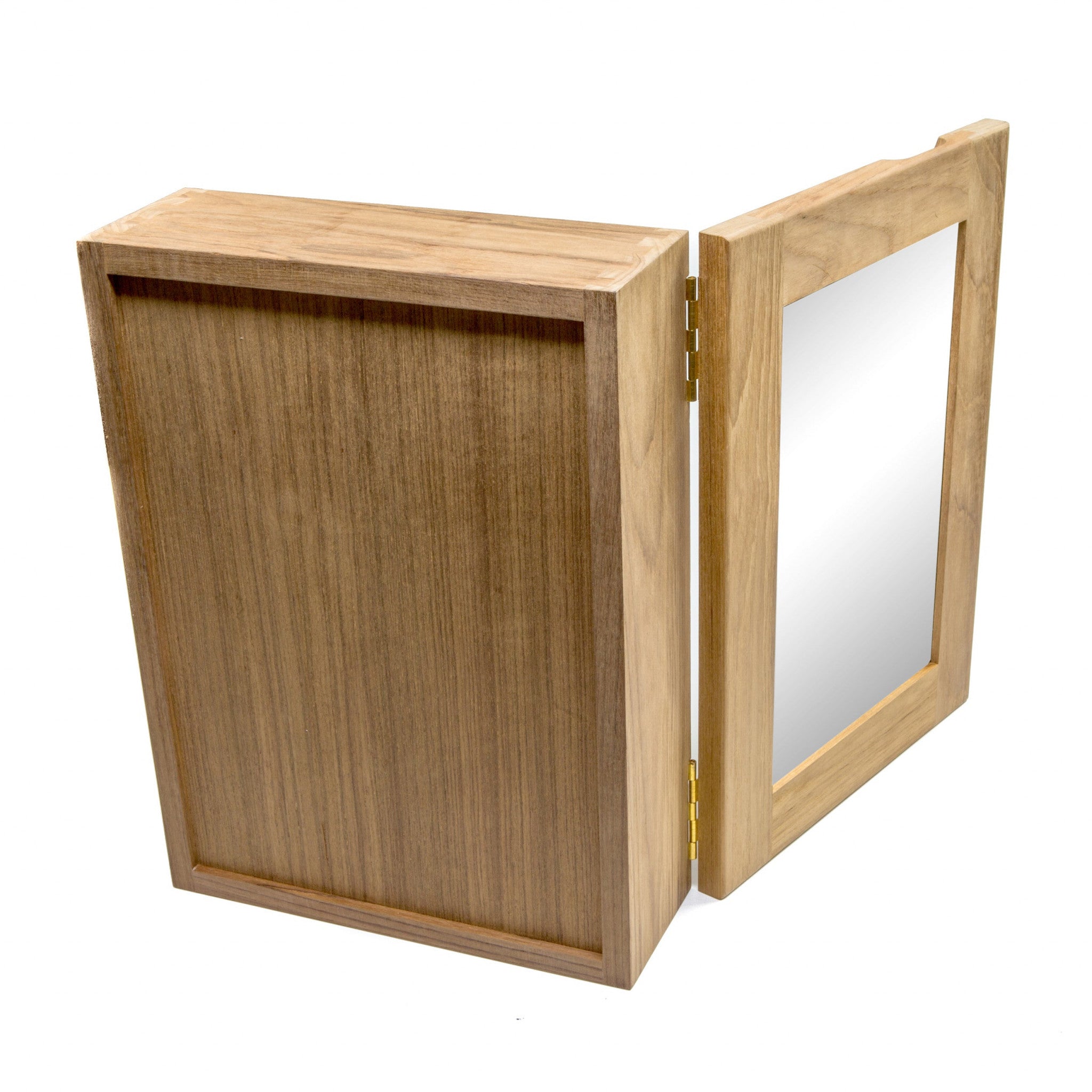 Traditional Solid Teak Hanging Mirrored Medicine Cabinet
