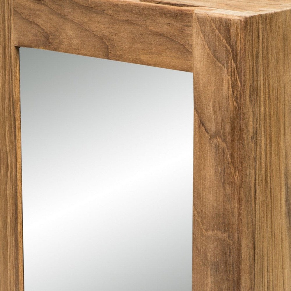 Solid Teak Mirrored Hanging Medicine Cabinet