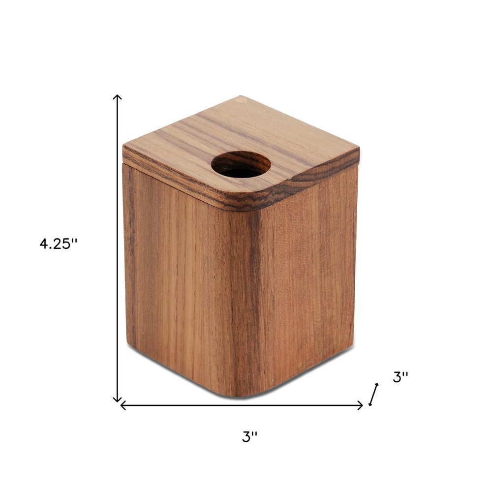 4" Brown Bathroom Storage Container