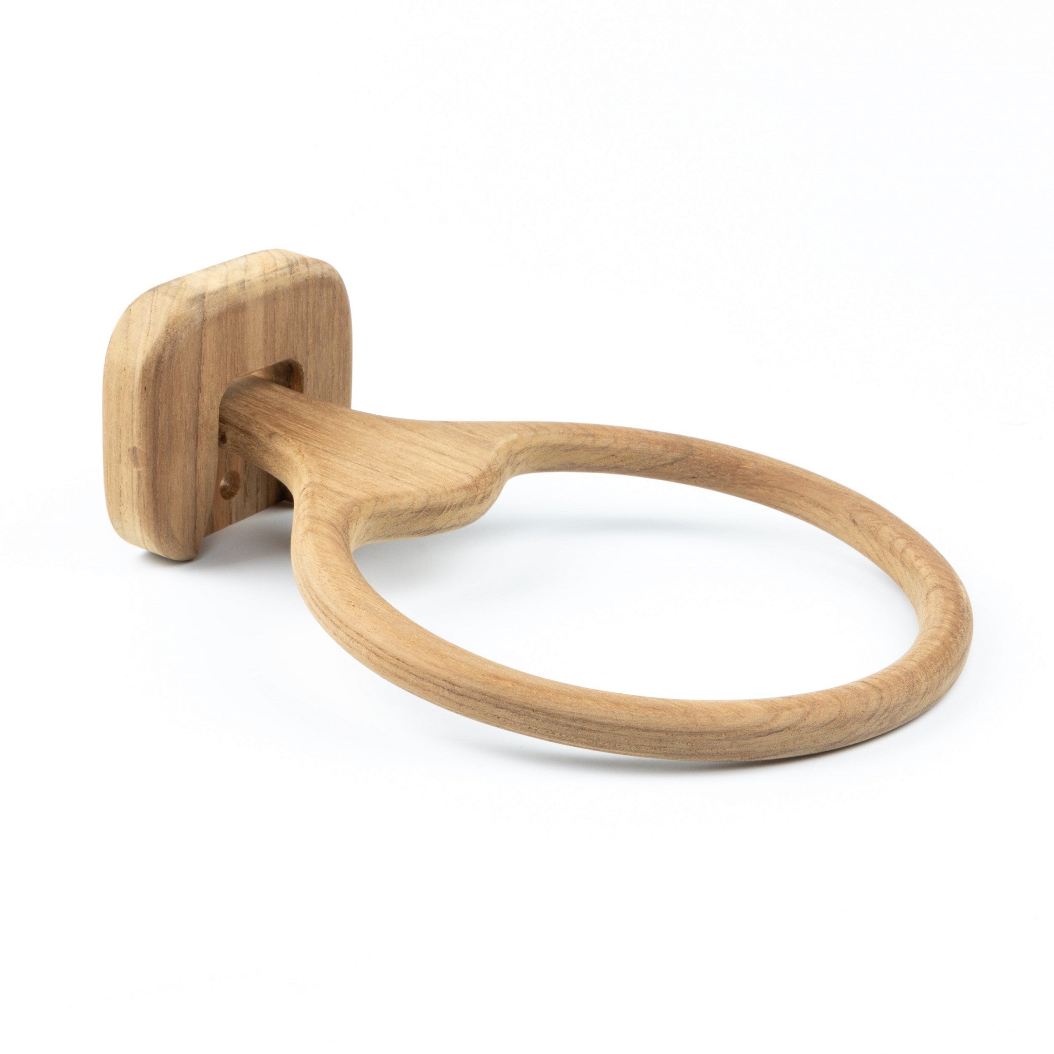 Traditional Solid Teak Wall Mount Towel Ring