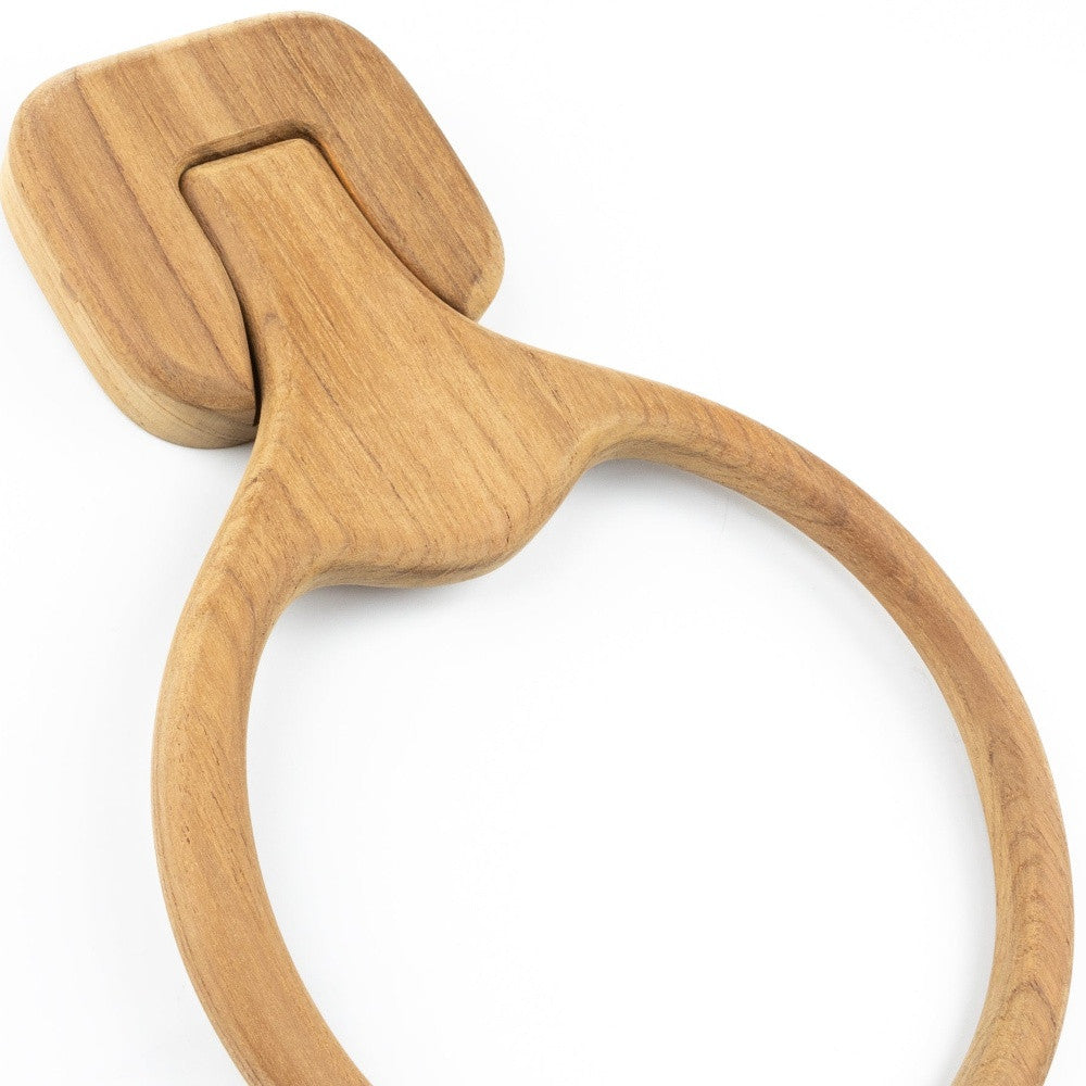 Traditional Solid Teak Wall Mount Towel Ring