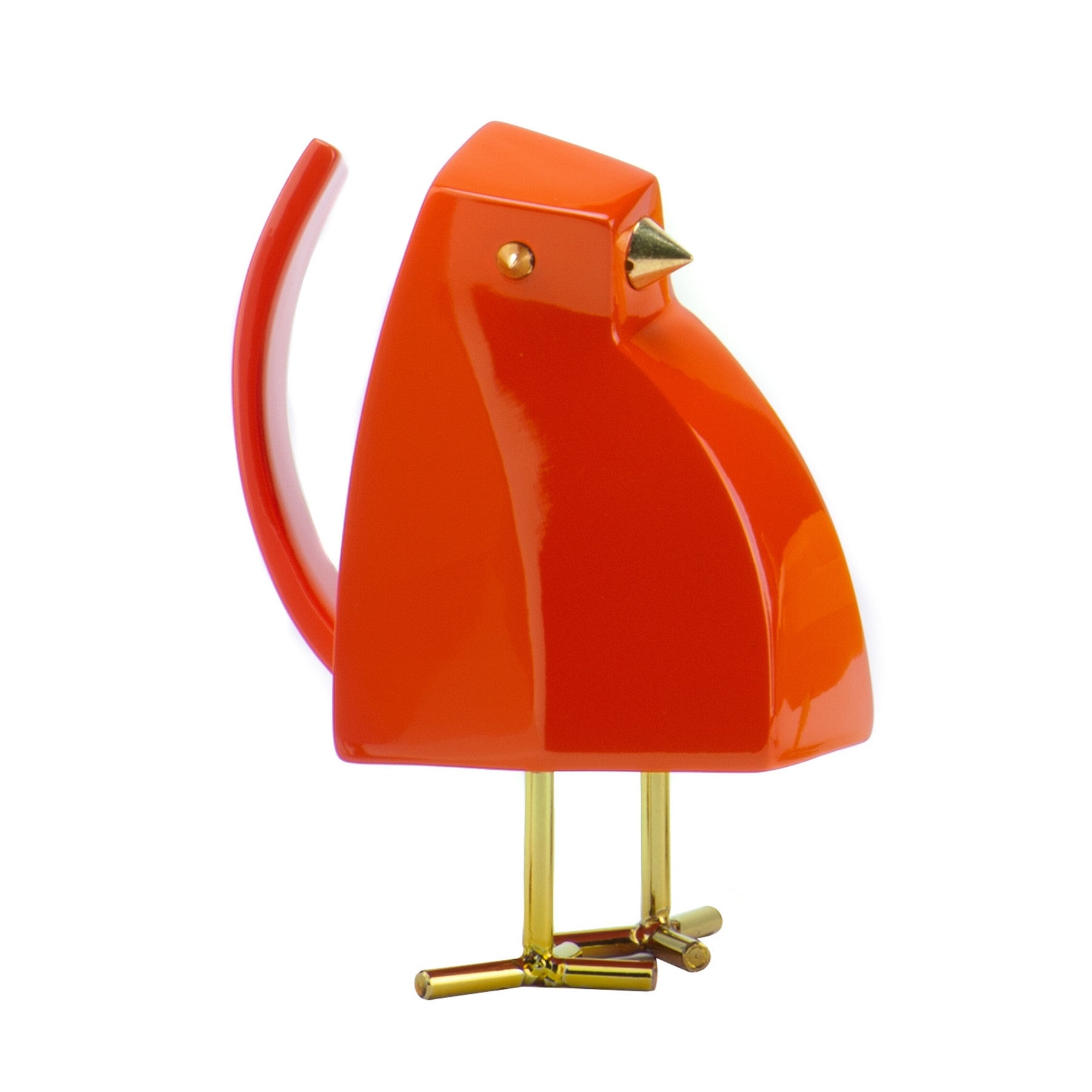 Small Orange and Gold Bird Sculpture