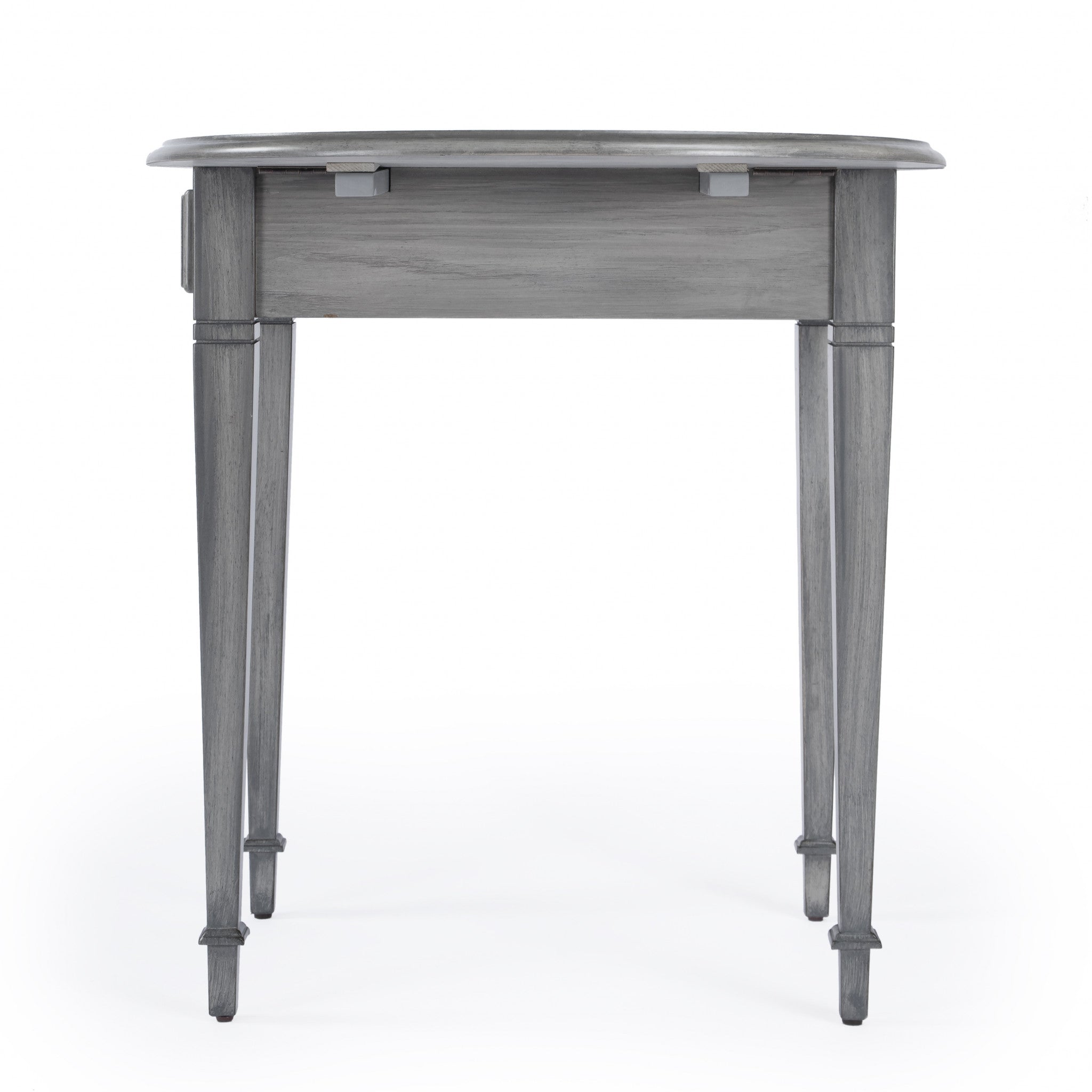 28" Grey Manufactured Wood Oval End Table With Drawer