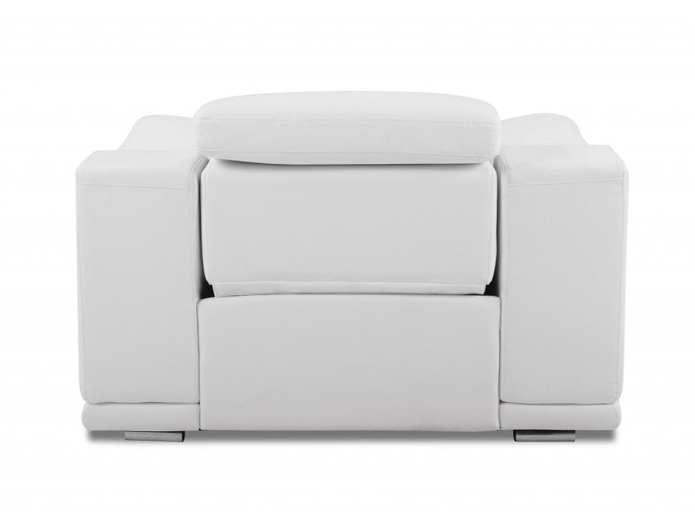48" Camel And Silver Italian Leather Arm Chair