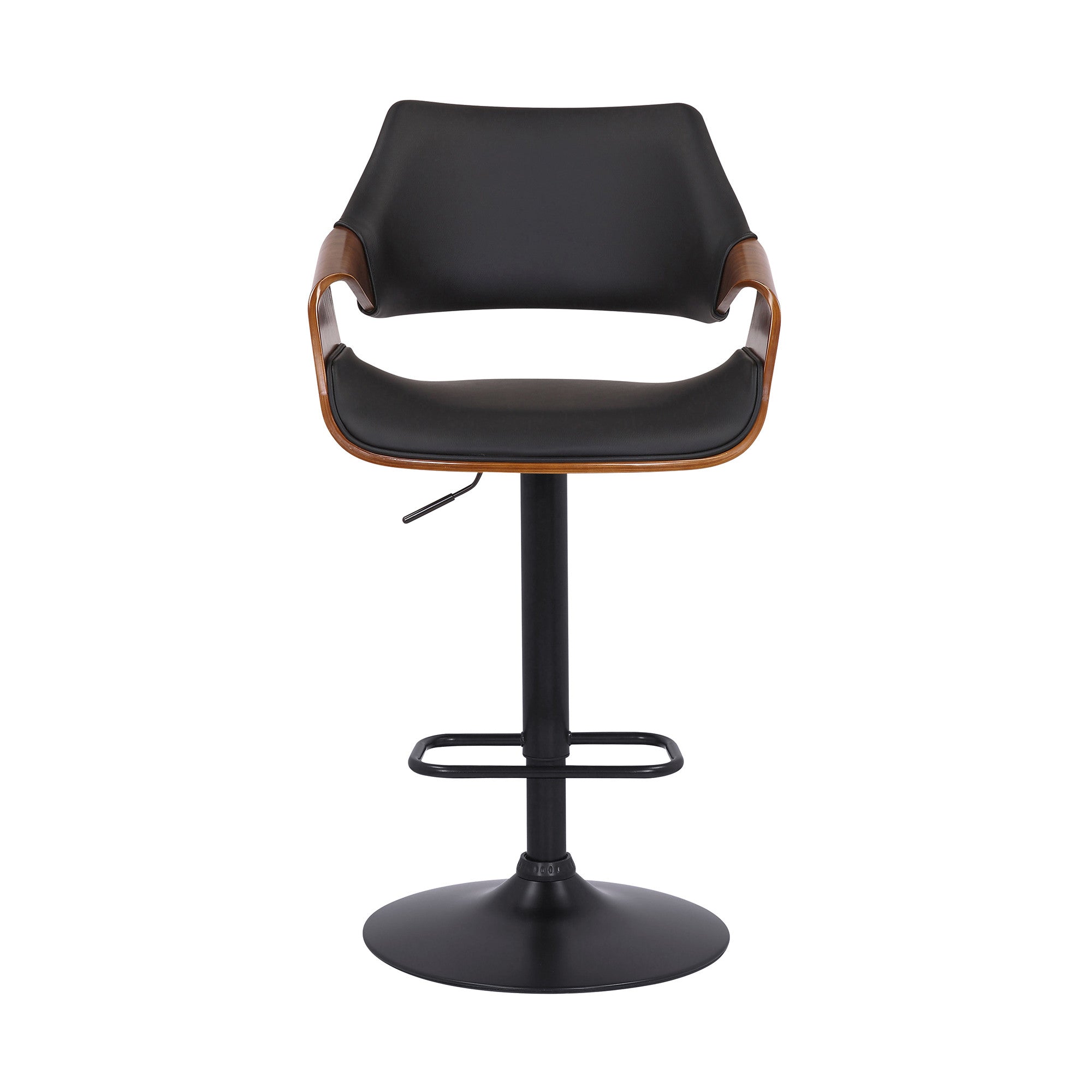 Black Fabric And Iron Adjustable Height Swivel Bar Chair