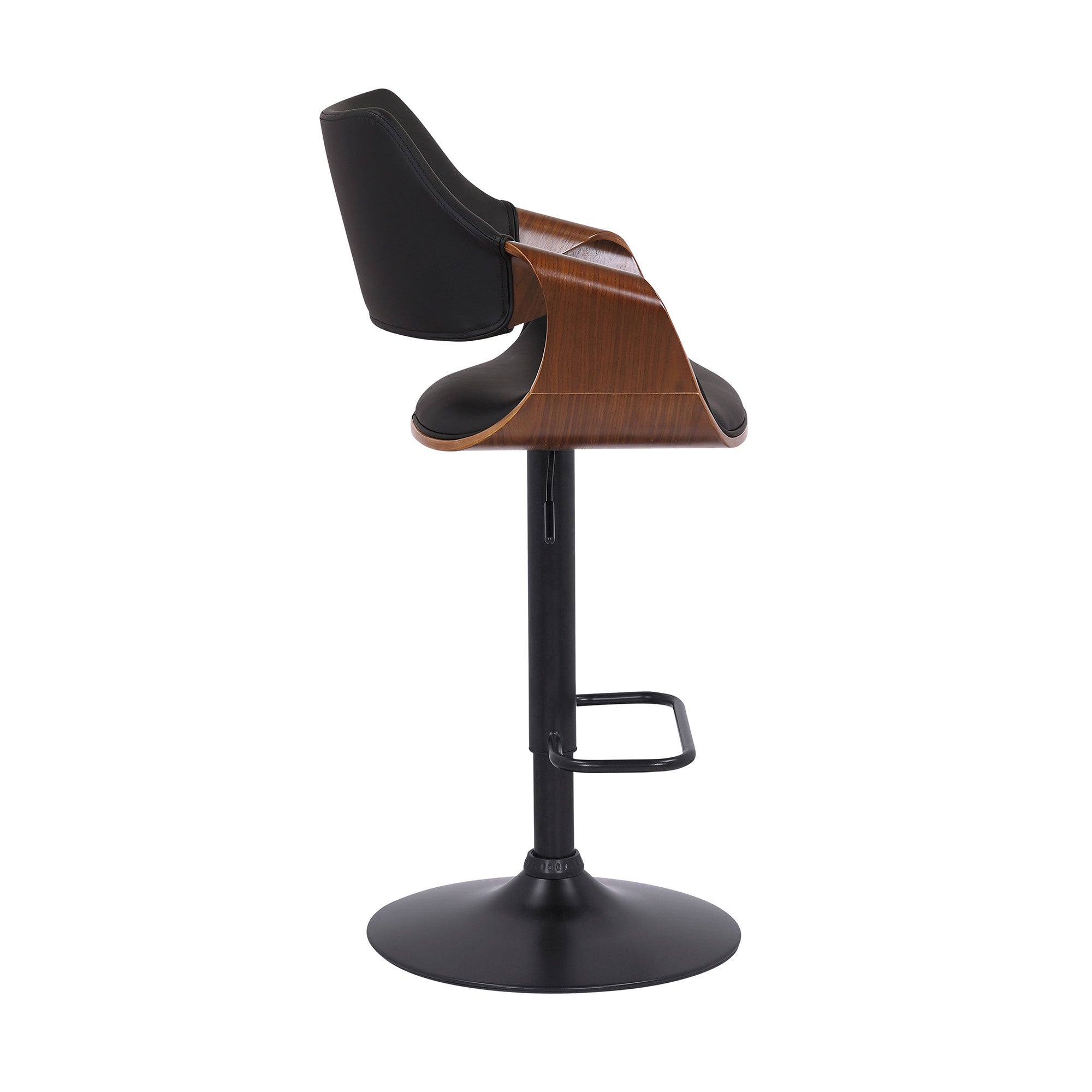 Black Fabric And Iron Adjustable Height Swivel Bar Chair