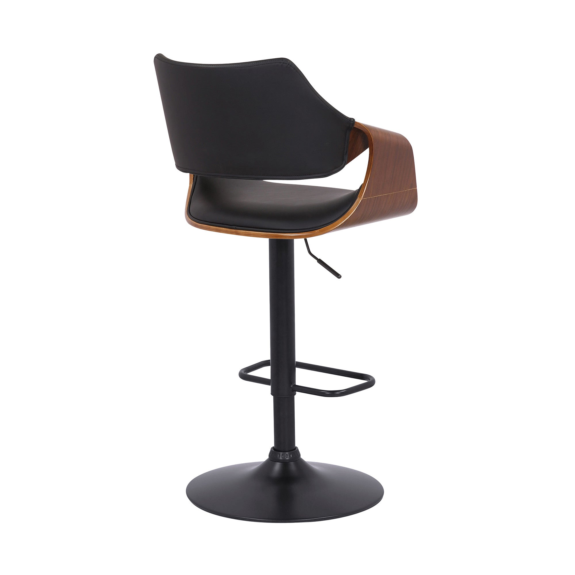 Black Fabric And Iron Adjustable Height Swivel Bar Chair