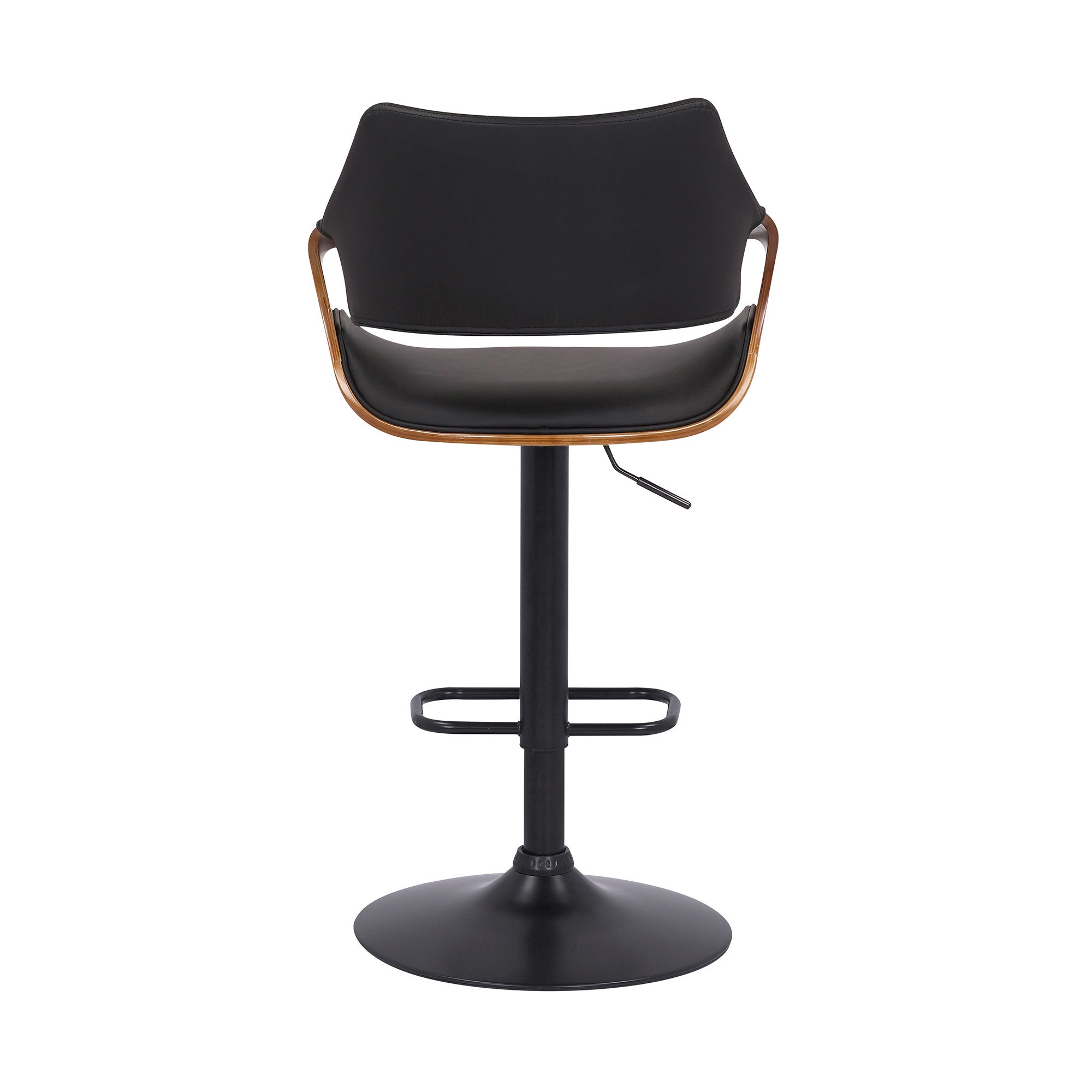 Black Fabric And Iron Adjustable Height Swivel Bar Chair
