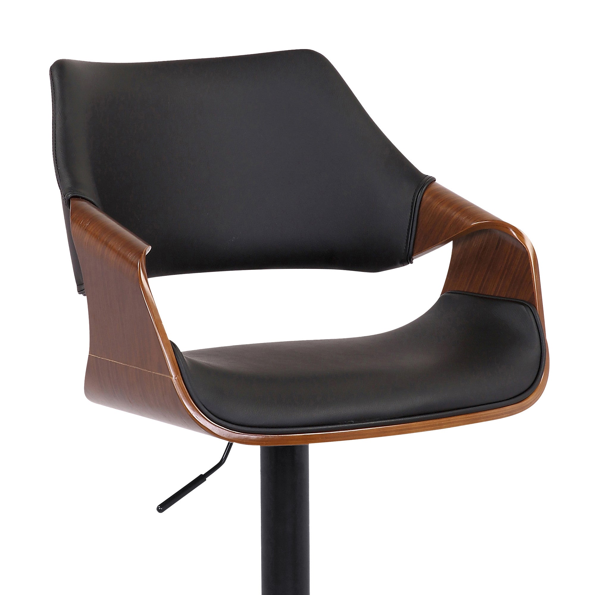 Black Fabric And Iron Adjustable Height Swivel Bar Chair