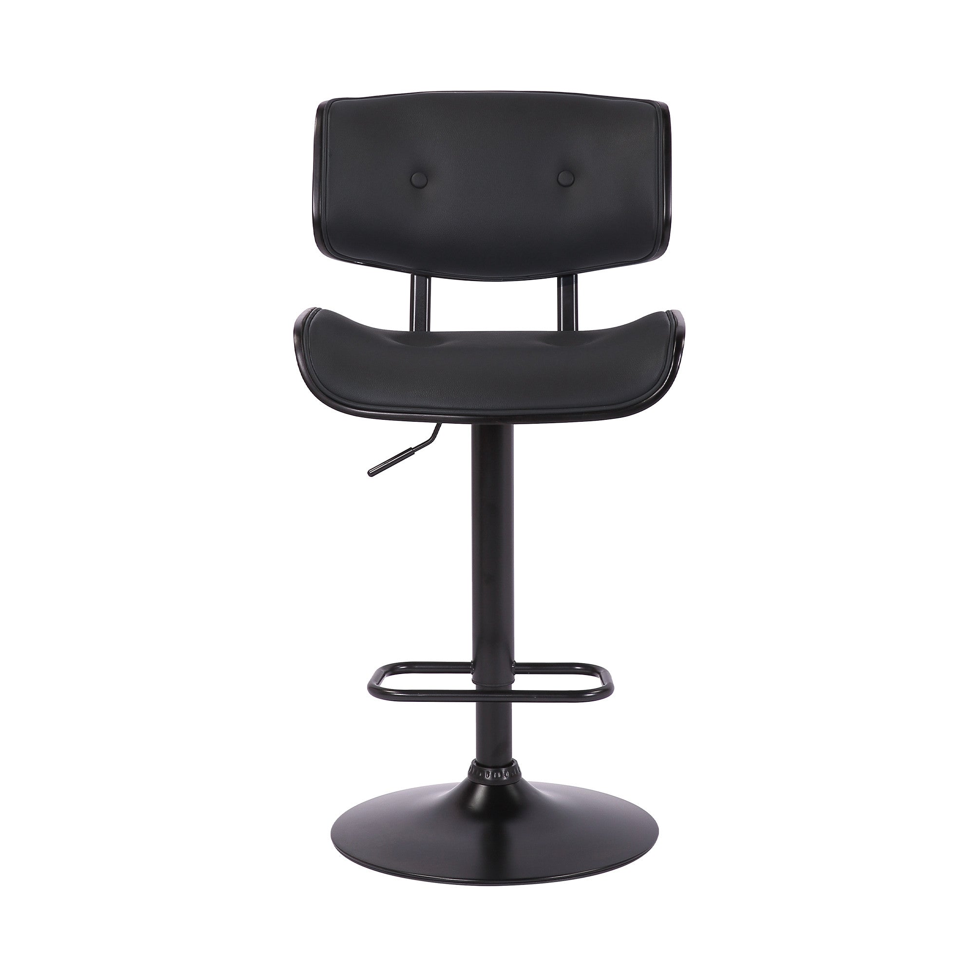 Black Fabric And Iron Adjustable Height Swivel Bar Chair
