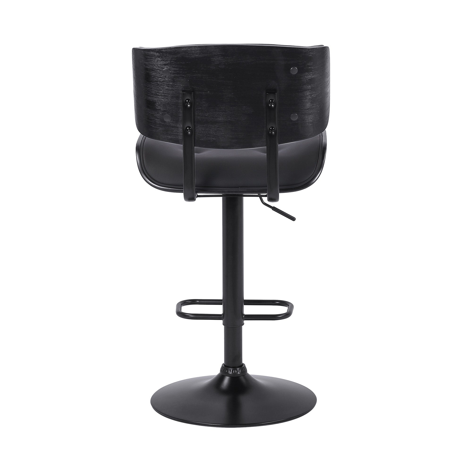 25" Black Iron Swivel Adjustable Height Bar Chair