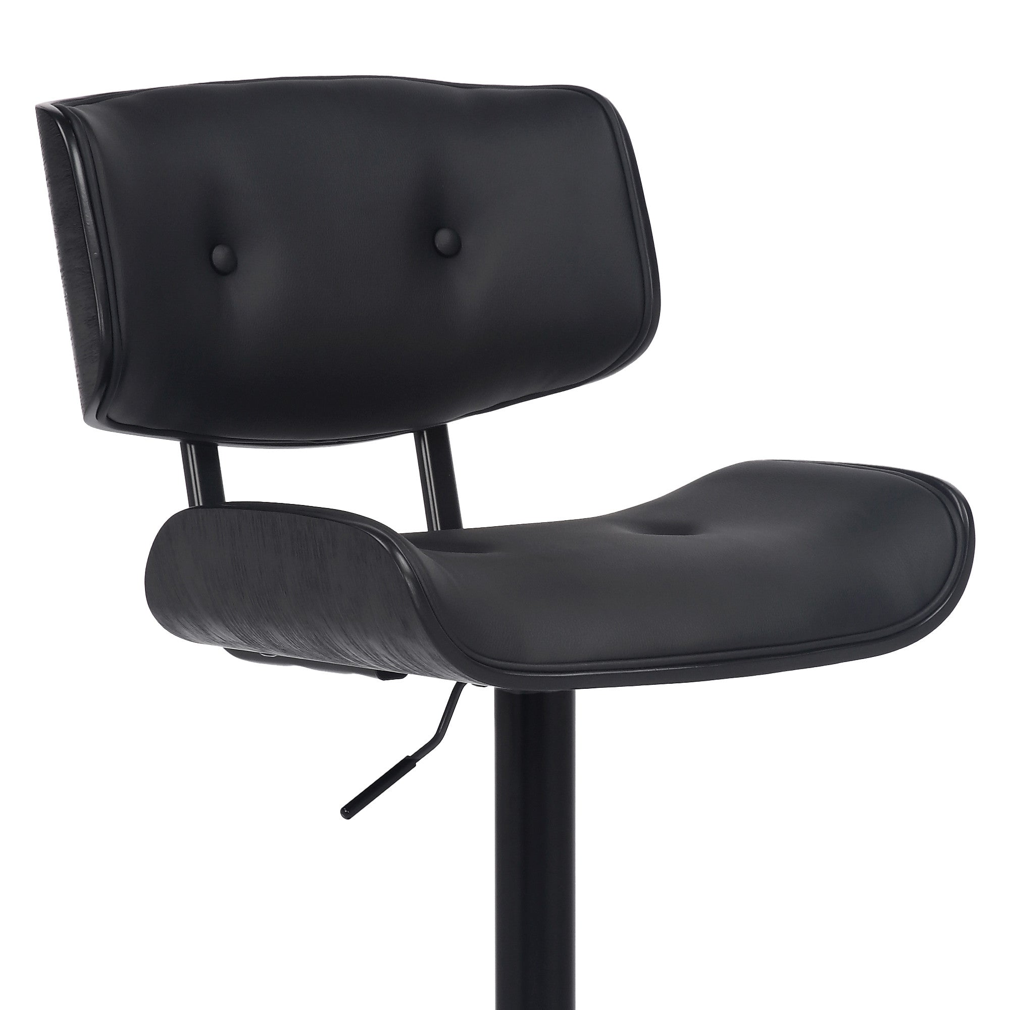 Black Fabric And Iron Adjustable Height Swivel Bar Chair