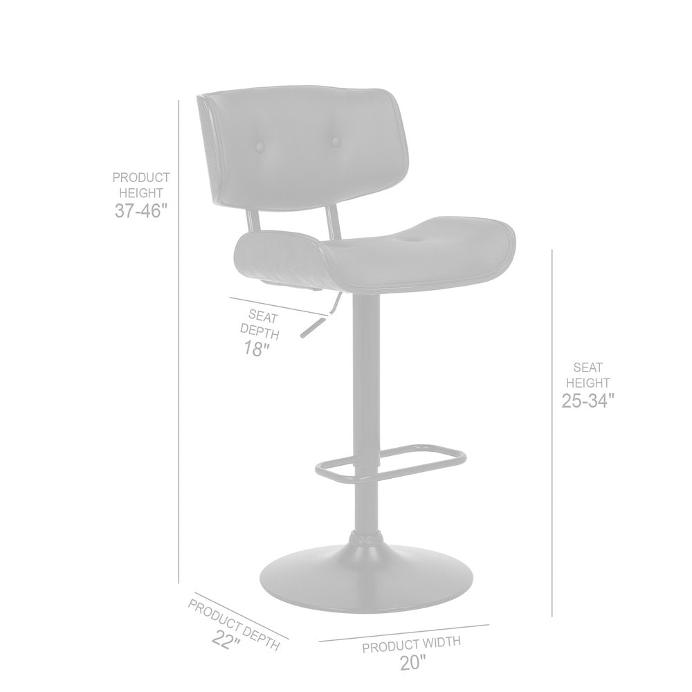 Black Fabric And Iron Adjustable Height Swivel Bar Chair